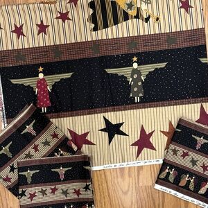 Vtg Moda ANGEL Stripe Cotton Fabric Quilt Bundle Moda Barmmock & Patak Xmas